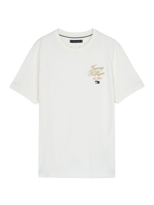 T-shirt 1985 script logo avorio Tommy Hilfiger | MW0MW38334Z00